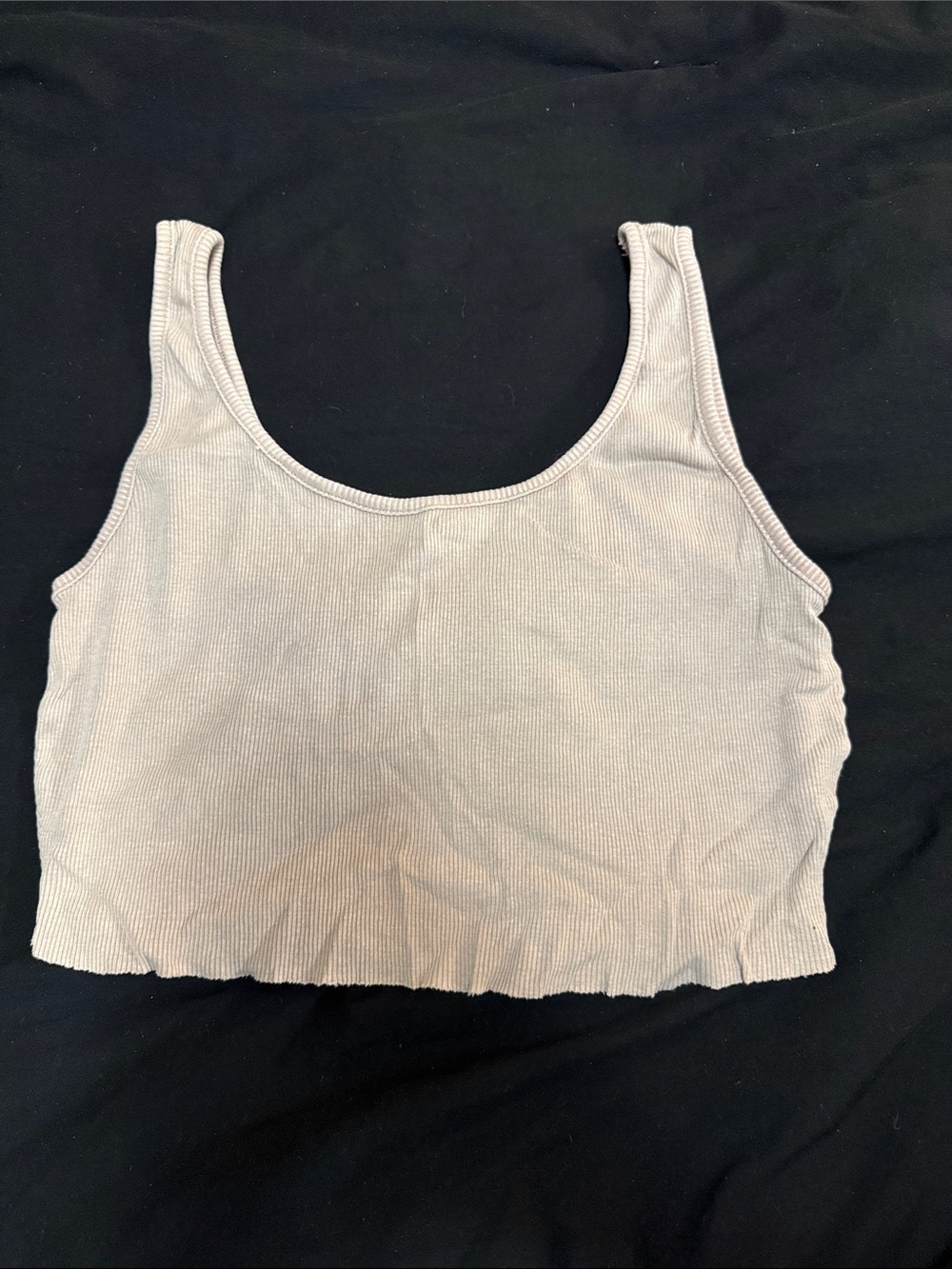 Garage Ribbed Scoop Crop Tank - Cream